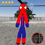 Скачать взломанную Amazing Spider-StickMan Rope Hero Gangstar Crime [Бесконечные деньги] версия 2.1 apk на Андроид