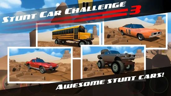 Скачать взломанную Stunt Car Challenge 3 [Разблокировано все] версия 3.21 apk на Андроид