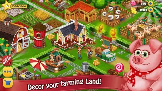 Скачать взломанную Farm Day Village фермер: Offline игры [Много монет] версия 1.2.30 apk на Андроид
