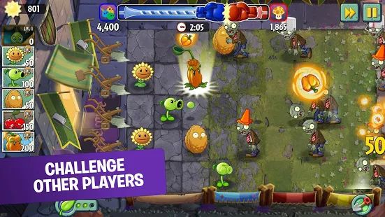 Скачать взломанную Plants vs. Zombies™ 2 Free [Много монет] версия 8.0.1 apk на Андроид