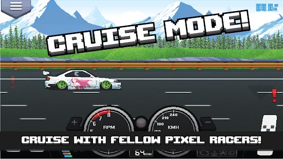 Скачать взломанную Pixel Car Racer [Много монет] версия 1.1.80 apk на Андроид