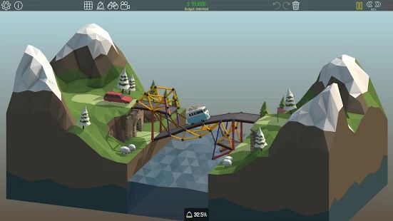 Скачать взломанную Poly Bridge [Много монет] версия 1.2.2 apk на Андроид