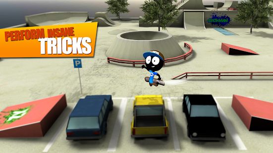 Скачать взломанную Stickman Skate Battle [Бесконечные деньги] версия 2.3.2 apk на Андроид