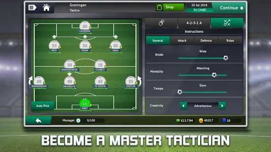 Скачать взломанную Soccer Manager 2019 - Top Football Management Game [Бесконечные деньги] версия 1.3.0 apk на Андроид