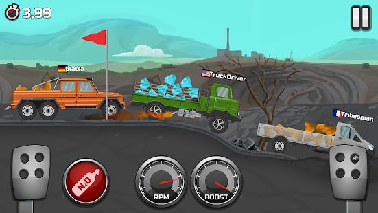 Скачать взломанную Truck Racing - 2d гонки по бездорожью [Разблокировано все] версия 1.3 apk на Андроид