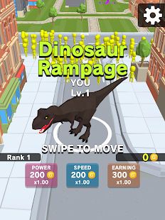 Скачать взломанную Dinosaur Rampage [Бесконечные деньги] версия 4.2.1 apk на Андроид