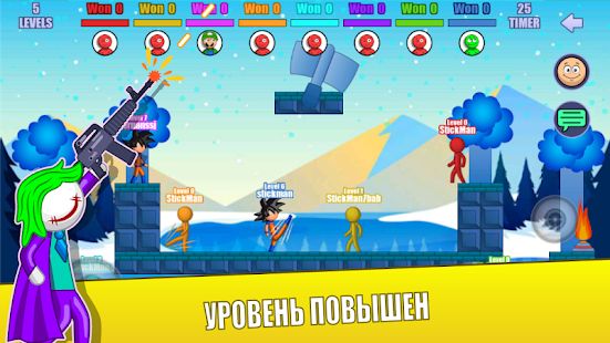 Скачать взломанную Stick Fight Online: Multiplayer Stickman Battle [Много монет] версия 2.0.29 apk на Андроид