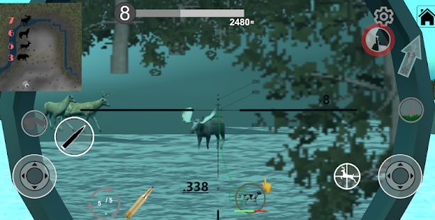 Скачать взломанную Симулятор охоты - игра. [Много монет] версия 5.05 apk на Андроид