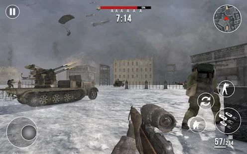 Скачать взломанную зимние герои Второй мировой войны - Стрелялки [Бесконечные деньги] версия 1.2.0 apk на Андроид