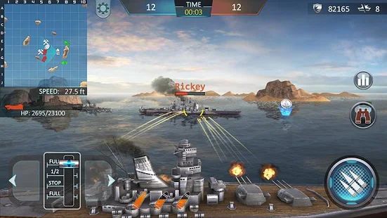 Скачать взломанную Атака военных кораблей 3D [Разблокировано все] версия 1.0.7 apk на Андроид