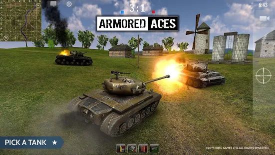 Скачать взломанную Armored Aces - Танки в мировой войне [Разблокировано все] версия 3.1.0 apk на Андроид