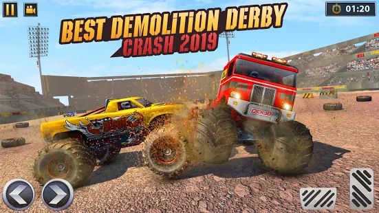 Скачать взломанную Real Monster Truck Demolition Derby Crash Stunts [Разблокировано все] версия 3.0.7 apk на Андроид