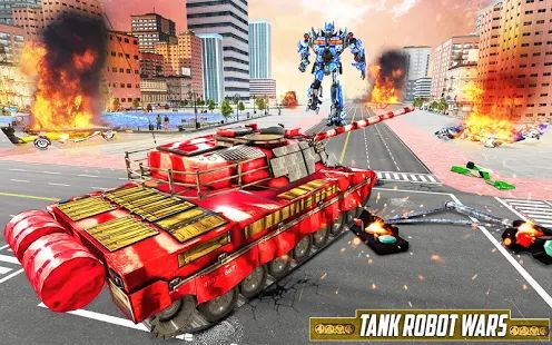Скачать взломанную Tank robot car game - Дино робот игры [Бесконечные деньги] версия 1.0.8 apk на Андроид