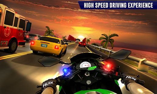 Скачать взломанную полицейский мотоцикл шоссе наездник гоночные игры [Много монет] версия 67 apk на Андроид