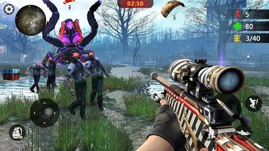 Скачать взломанную Zombie Survival 3D: Fun Free Offline Shooting Game [Много монет] версия 1.2.2 apk на Андроид
