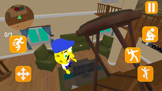 Скачать взломанную Neighbor Sponge. Scary Secret 3D [Много монет] версия 1.4 apk на Андроид