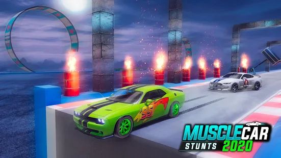 Скачать взломанную Muscle Car Stunts 2020: Mega Ramp Stunt Car Games [Много монет] версия 1.1.9 apk на Андроид