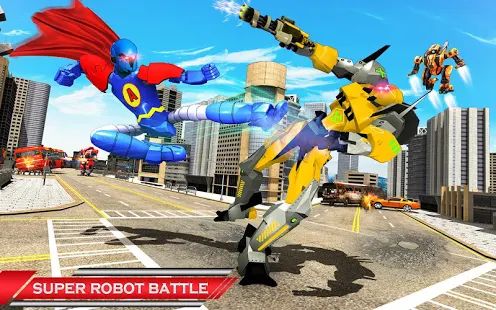 Скачать взломанную Летающий герой робот-машина: робот игры [Много монет] версия 1.2.7 apk на Андроид