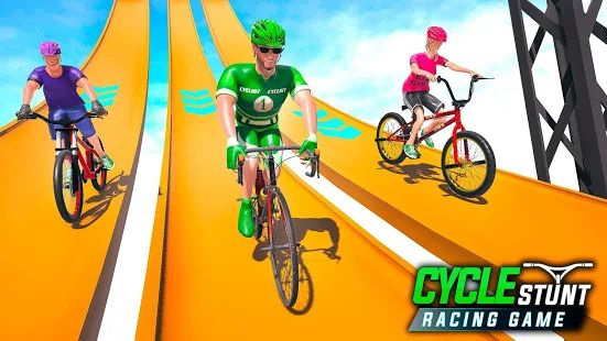 Скачать взломанную BMX Cycle Stunt Game: Mega Ramp Bicycle Racing [Разблокировано все] версия 2.1 apk на Андроид