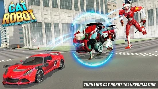 Скачать взломанную Cat Robot Car Game - Car Robot War [Много монет] версия 1.1 apk на Андроид