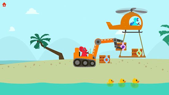 Скачать взломанную Динозаврик Землекоп 2 - грузовик игры для детей [Много монет] версия 1.1.4 apk на Андроид