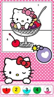Скачать взломанную Раскраска по номерам с Hello Kitty [Много монет] версия 1.0.2 apk на Андроид