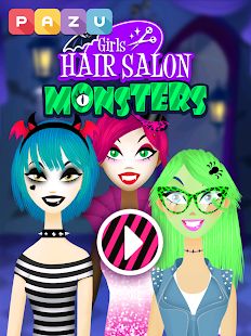Скачать взломанную Девочки парикмахерская монстры - игры для детей [Много монет] версия 1.25 apk на Андроид