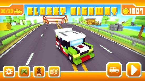 Скачать взломанную Blocky Highway: Traffic Racing [Разблокировано все] версия 1.2.2 apk на Андроид