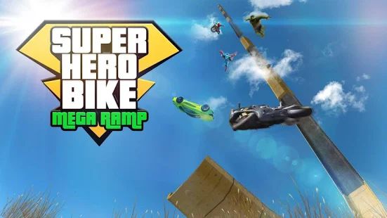 Скачать взломанную Супер Герой Мега Скат - Мото Вождение И Гонка [Бесконечные деньги] версия 4.3 apk на Андроид
