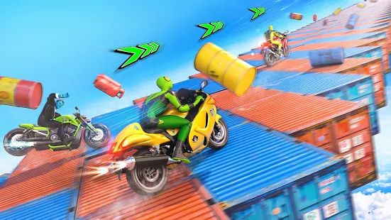 Скачать взломанную Superhero Bike Stunt GT Racing - Mega Ramp Игры [Разблокировано все] версия 1.9 apk на Андроид