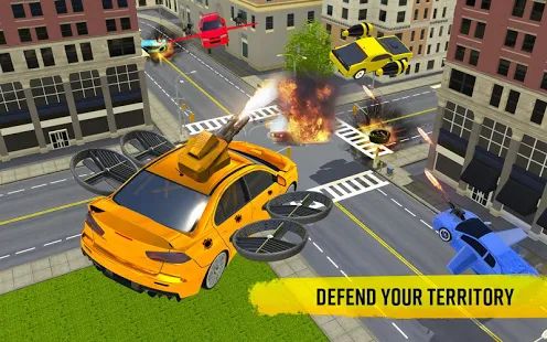 Скачать взломанную Flying Car Shooting Game: Modern Car Games 2020 [Бесконечные деньги] версия 1.1 apk на Андроид