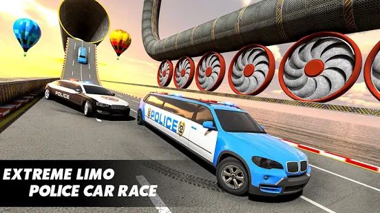 Скачать взломанную Police Limo Car Stunts GT Racing: Ramp Car Stunt [Разблокировано все] версия 2.3 apk на Андроид