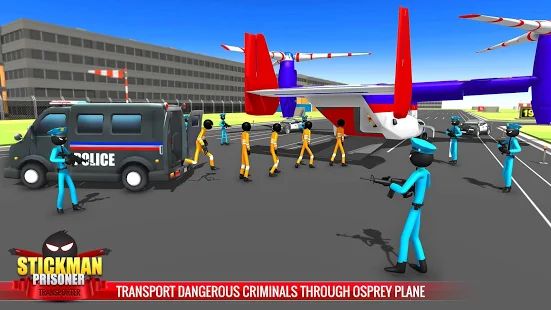 Скачать взломанную Stickman Преступник Транспорт : Полиция фургон [Разблокировано все] версия 4.4 apk на Андроид