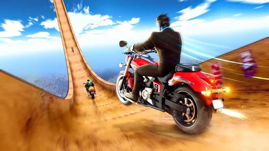 Скачать взломанную Superhero Bike Stunt GT Racing - Mega Ramp Игры [Бесконечные деньги] версия 1.9 apk на Андроид