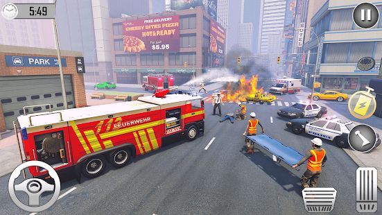 Скачать взломанную пожарная машина : пожарные пожарные машины [Много монет] версия 1.0 apk на Андроид
