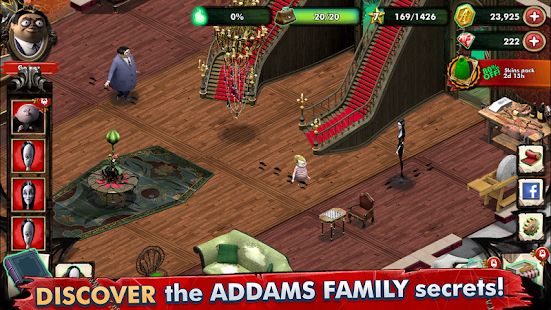 Скачать взломанную Addams Family: Mystery Mansion - The Horror House! [Разблокировано все] версия 0.2.4 apk на Андроид