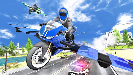 Скачать взломанную Flying Motorbike Simulator [Разблокировано все] версия 1.18 apk на Андроид