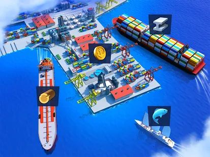 Скачать взломанную Sea Port: Стратегия - строй город и перевози грузы [Много монет] версия 1.0.143 apk на Андроид
