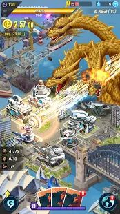 Скачать взломанную Godzilla Defense Force [Много монет] версия 2.3.4 apk на Андроид