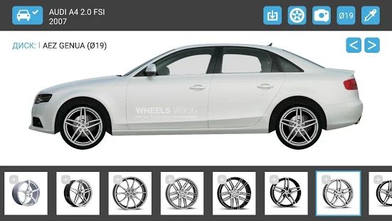 Скачать WheelsVision диски на авто [Полный доступ] версия 1.1.11 apk на Андроид