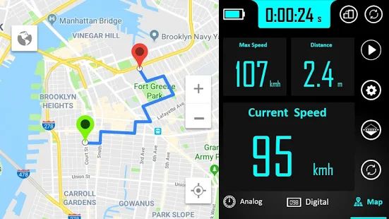 Скачать GPS спидометр : одометр, также скорость трекер [Встроенный кеш] версия 1.9.6 apk на Андроид