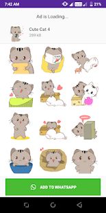 Скачать WAStickerApps Cute Cat Stickers [Встроенный кеш] версия 1.4 apk на Андроид