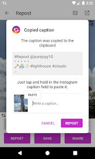 Скачать Repost Photo & Video for Instagram [Разблокированная] версия 1.1.4 apk на Андроид